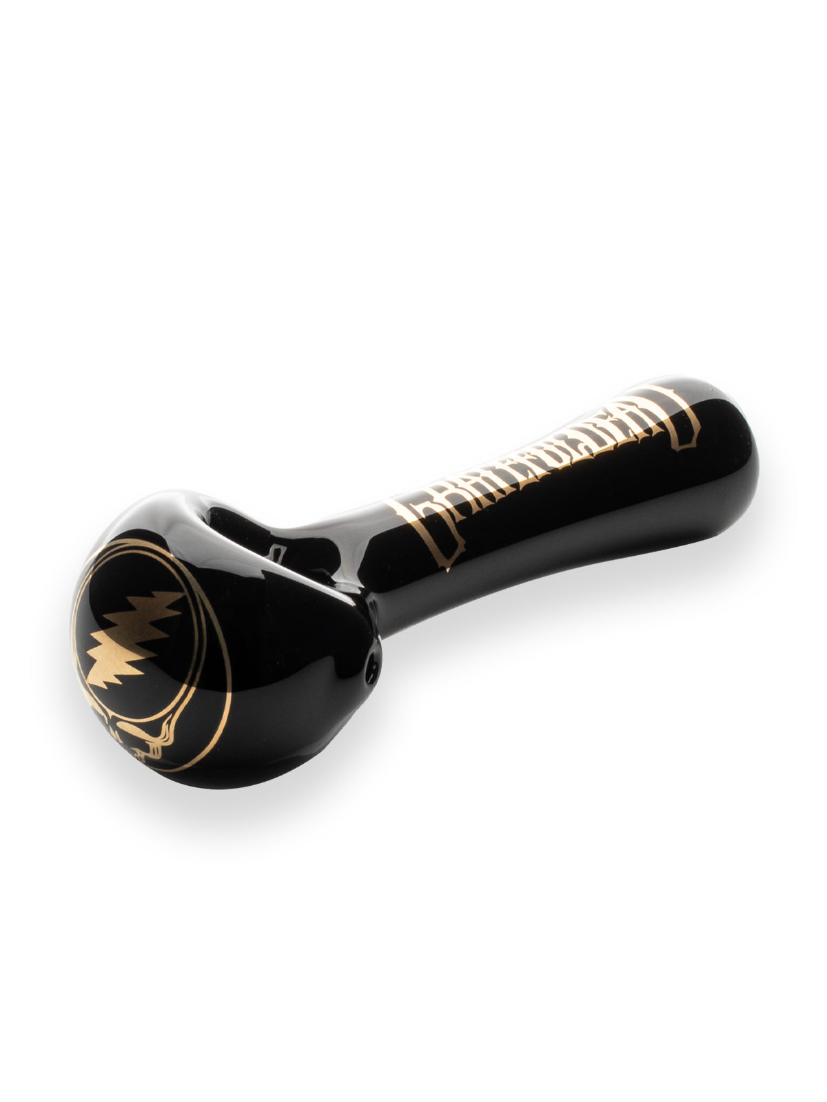 4.5" Black & Gold Steal Your Face Spoon Hand Pipe