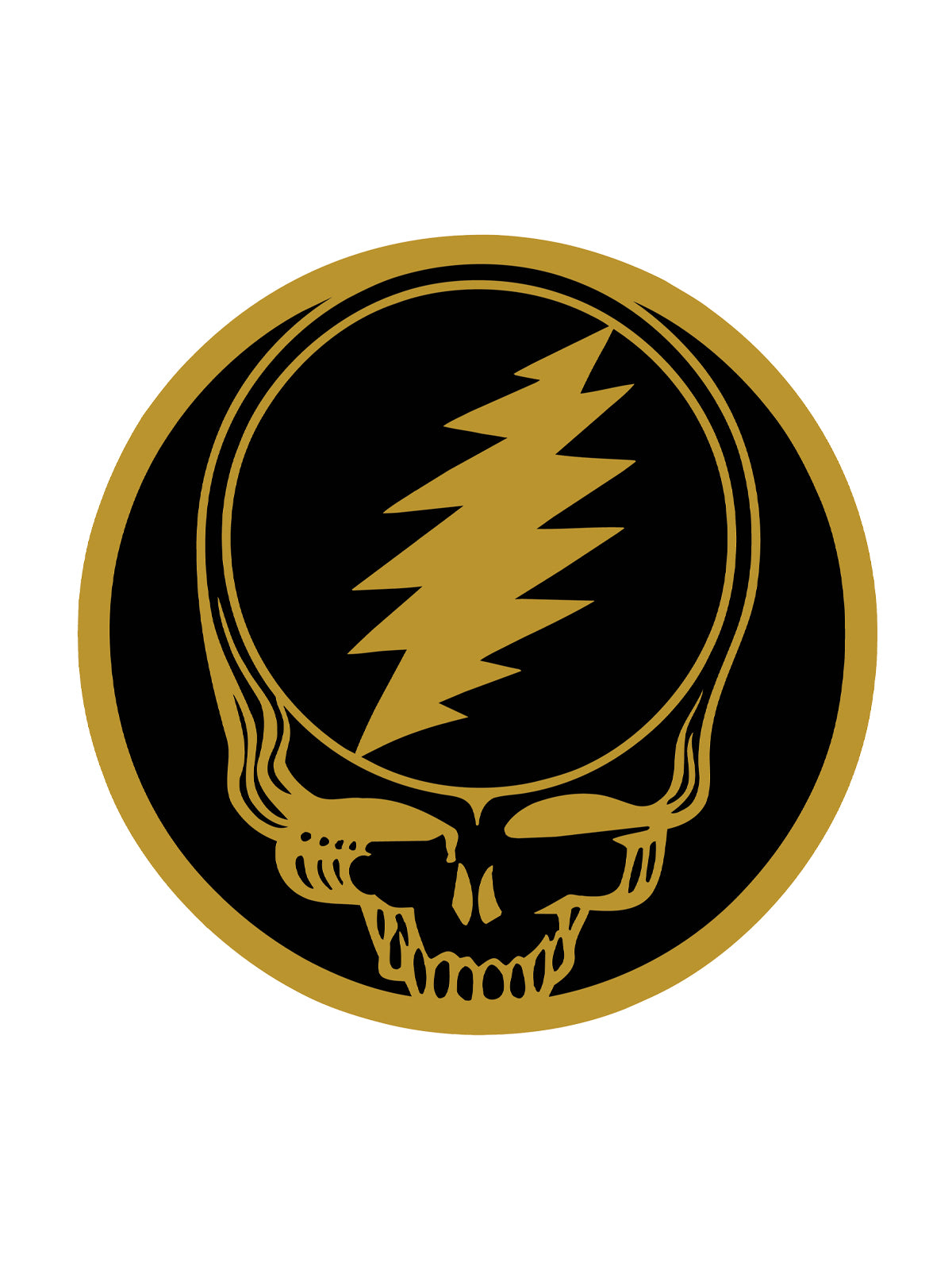 7.8” Black & Gold Steal Your Face Dab Mat