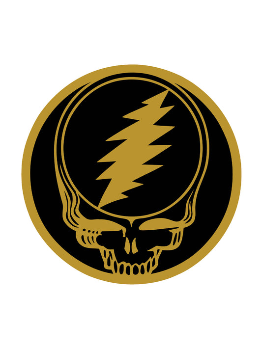 7.8” Black & Gold Steal Your Face Dab Mat