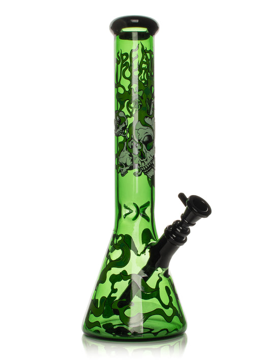 15” Glow-in-the-Dark Smoking Skulls Water Pipe