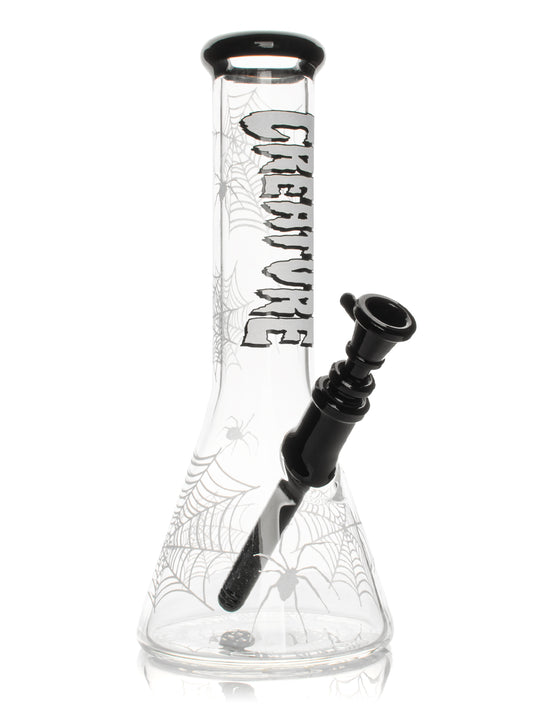 12” Glow-in-the-Dark Spiderweb Water Pipe