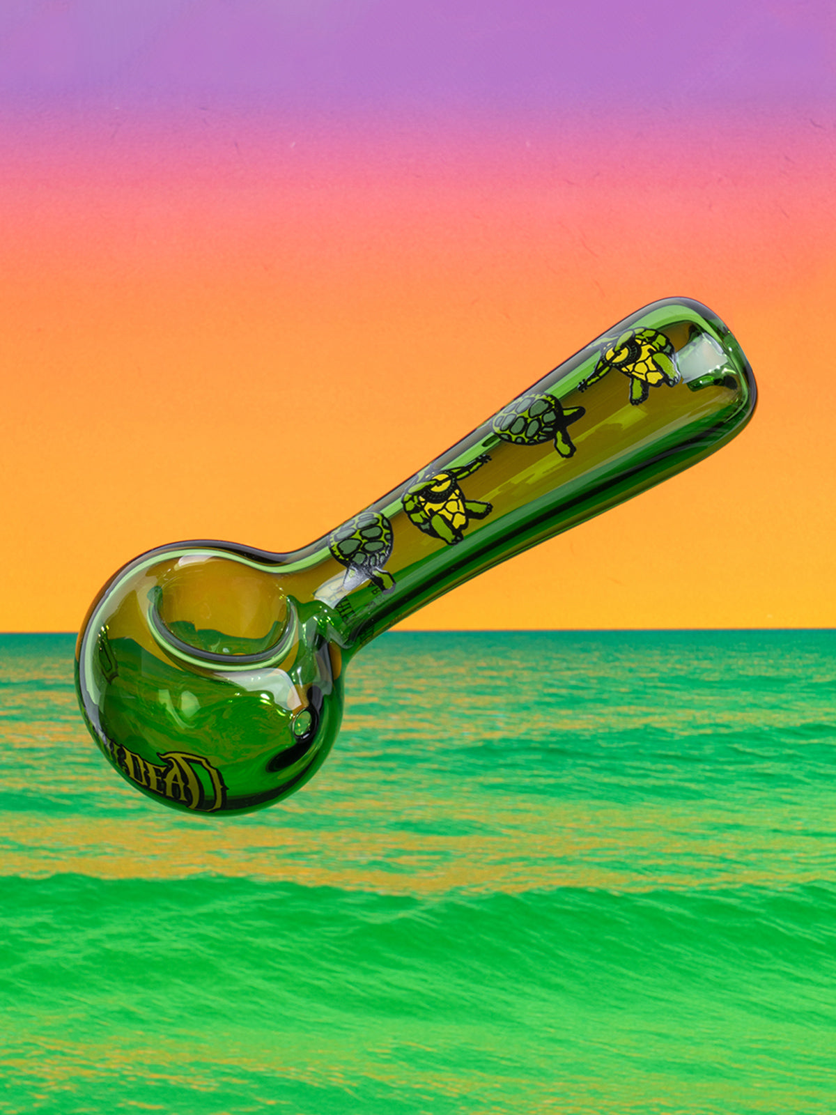 4.5" Green Terrapin Spoon Hand Pipe