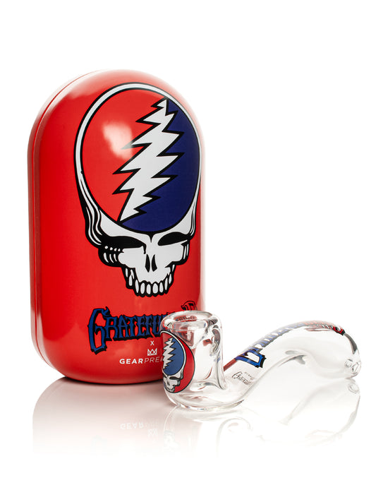 5.5" Steal Your Face Sherlock Hand Pipe in Collectible Tin