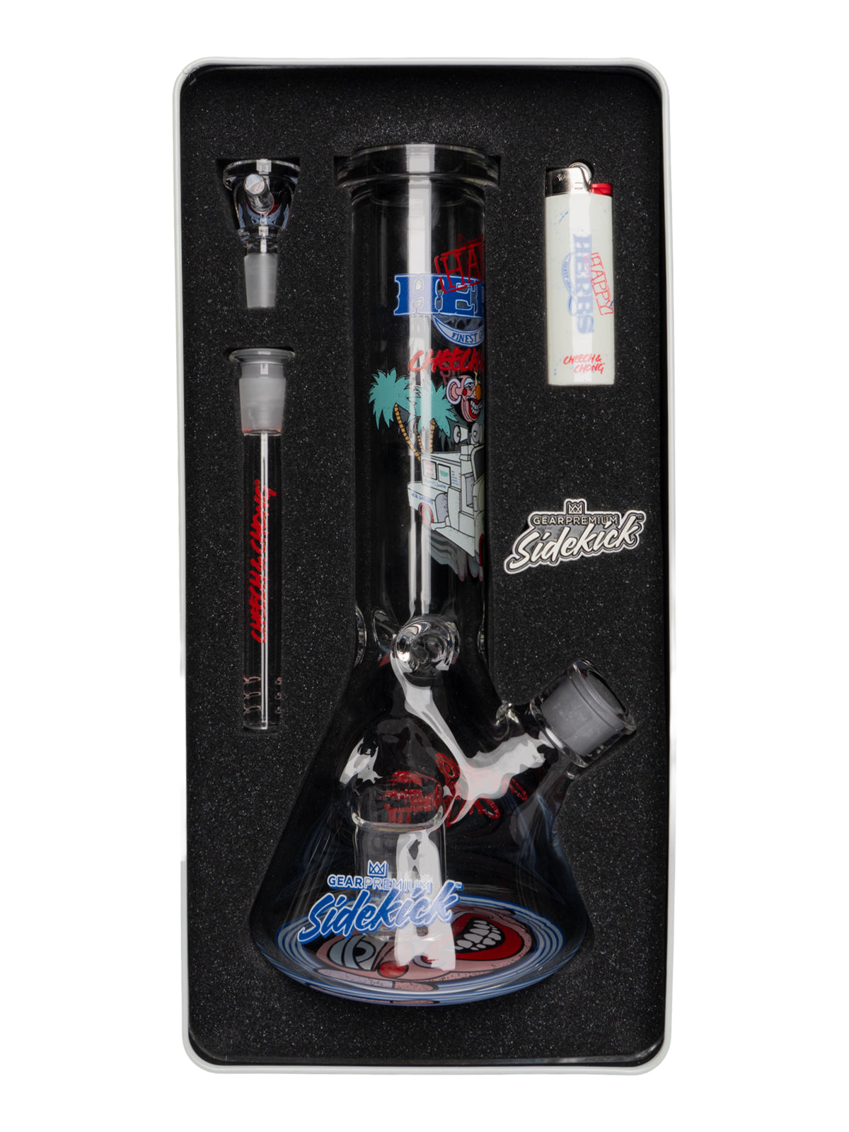12" 7mm Thick Happy Herbs Sidekick Water Pipe (Limited Edition of 420)