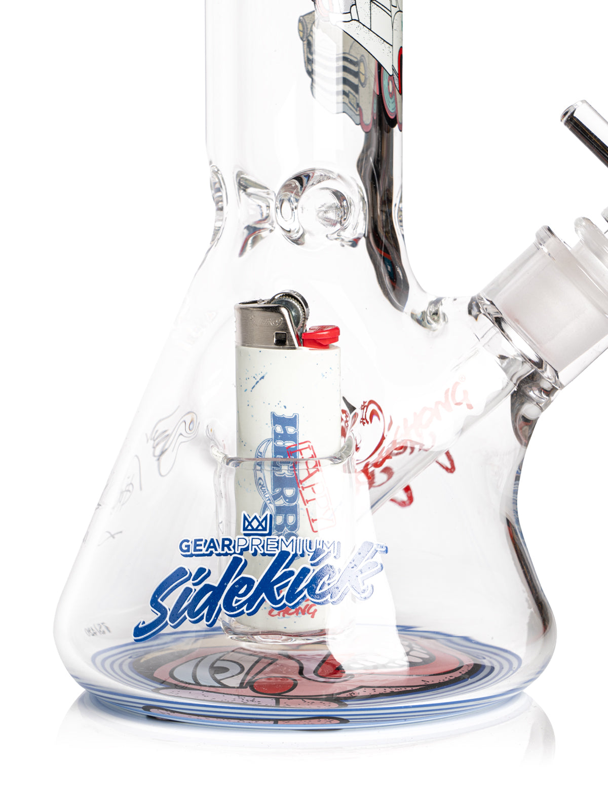 12" 7mm Thick Happy Herbs Sidekick Water Pipe (Limited Edition of 420)