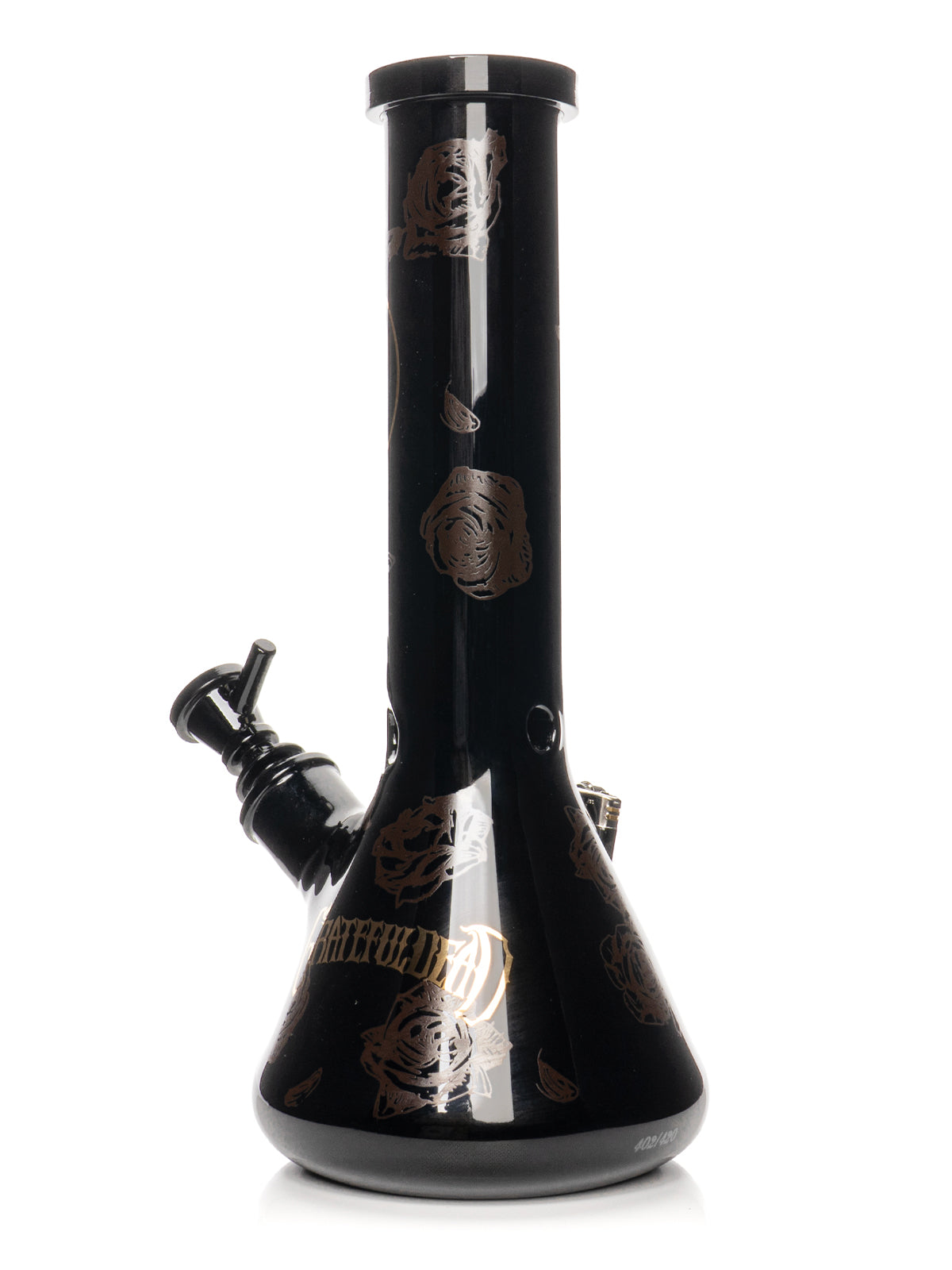 12" 7mm Thick Black & Gold Steal Your Face Sidekick Water Pipe (Limited Edition of 420)