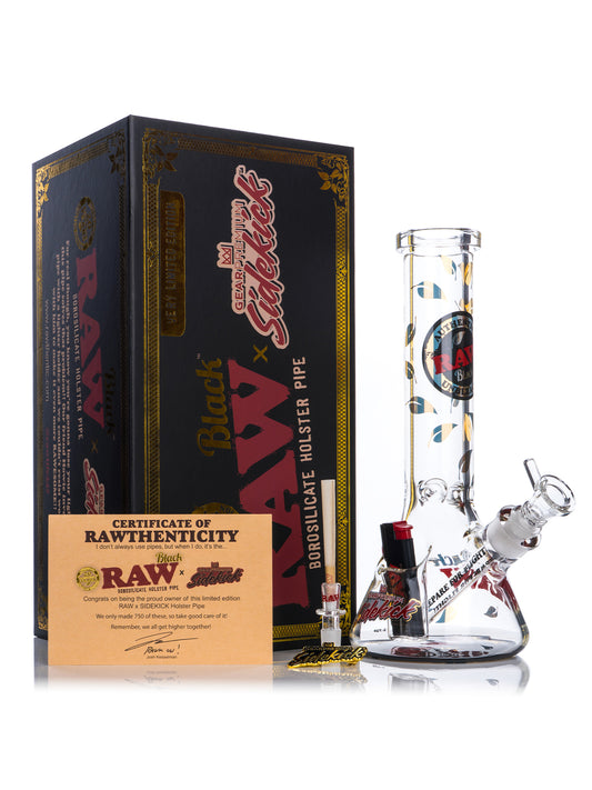 12" 7mm Thick Black Sidekick Water Pipe