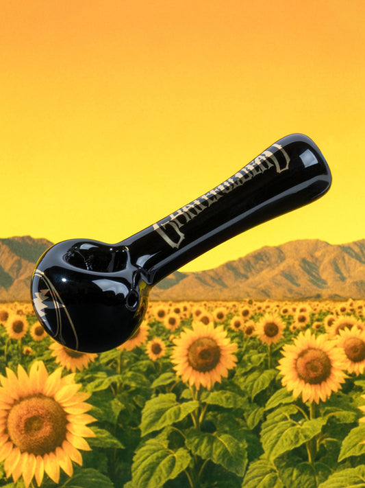 4.5" Black & Gold Steal Your Face Spoon Hand Pipe