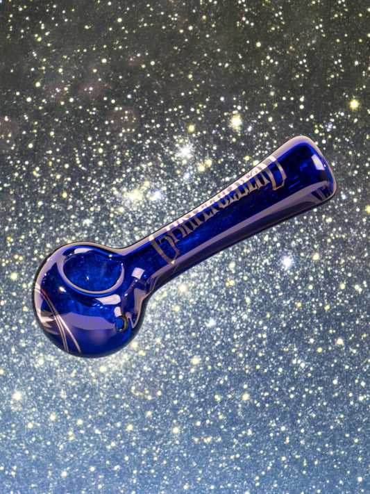 4.5" Blue & Silver Steal Your Face Spoon Hand Pipe